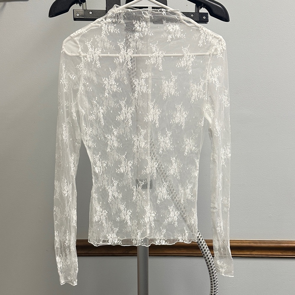 Elegant Sheer Lace Top - White